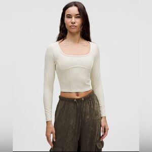 NWT lululemon Waist-Seamed Nulu Long-Sleeve Shirt Size 4 Bone